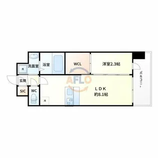 セレニテ十三ミラク【8階】の間取り