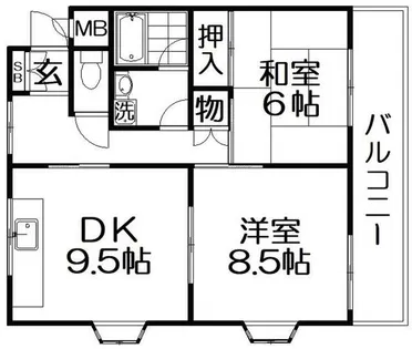 サニーコーポ北口【3階】の間取り