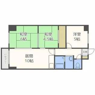 サンシティ新琴似【1103号室】の間取り