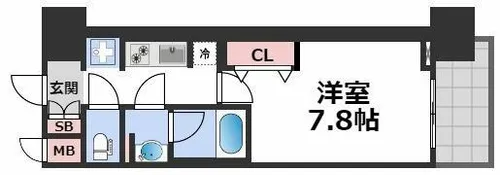 コンフォリア心斎橋EAST【15階】の間取り