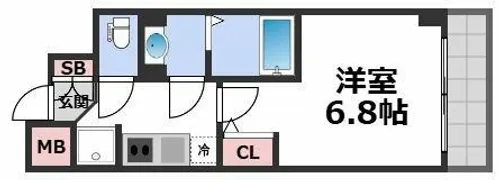 Metrosa谷町六丁目South【11階】の間取り