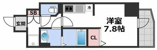 Metrosa谷町六丁目South【6階】の間取り