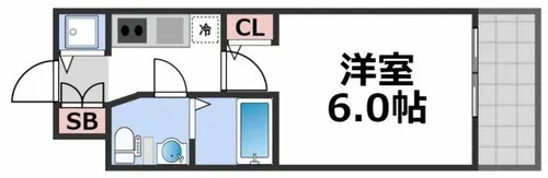 S-RESIDENCE北浜【2階】の間取り
