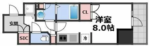 Metrosa谷町六丁目North【12階】の間取り
