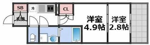 Metrosa谷町六丁目North【11階】の間取り
