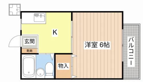 ハイツ川端【201号室】の間取り
