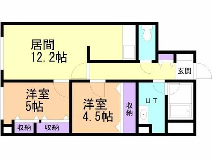 室蘭ナラサキビル【202号室】の間取り