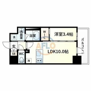 ズーノクルーズ江坂【7階】の間取り