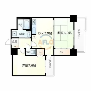 フォルム城東中央【4階】の間取り