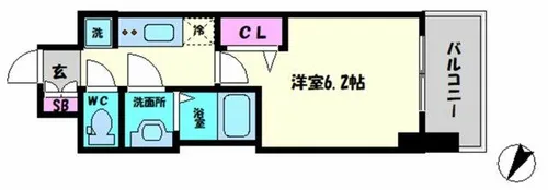 プレサンスOSAKA DOMECITYビーツ【4階】の間取り