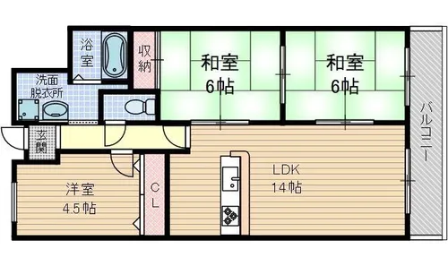 若園11番館【1階】の間取り