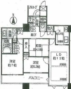 上本町ヒルズマーク【8階】の間取り
