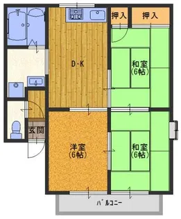 メゾンルパルク【2階】の間取り
