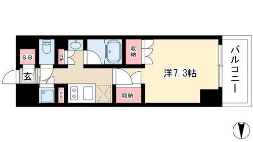パークアクシス名駅南グランデ【603号室】の間取り