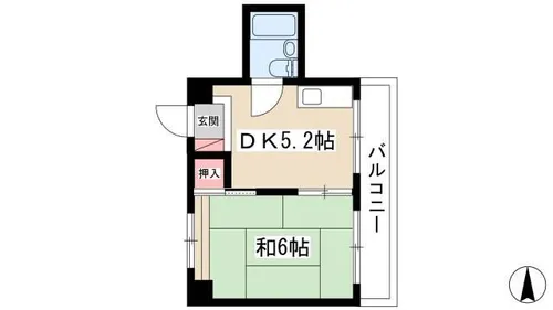赤門サンライフマンション【606号室】の間取り