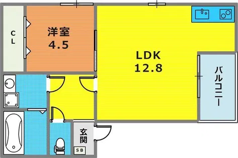 コウアロイヤル灘【202号室】の間取り