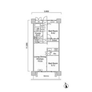 ミオーラ高槻【110号室】の間取り