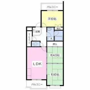 サンシティ今寺【403号室】の間取り