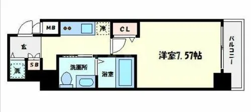 ステージグランデ堺筋本町【4階】の間取り