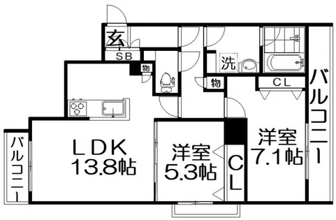 シャーメゾン さつき【303号室】の間取り