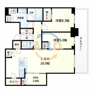 シエリアタワー大阪堀江【42階】の間取り