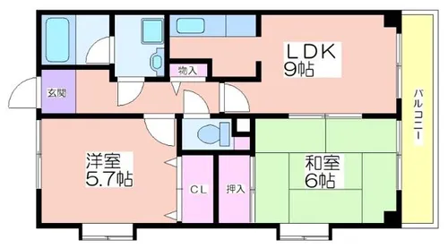 ラフィーネ住之江【7階】の間取り
