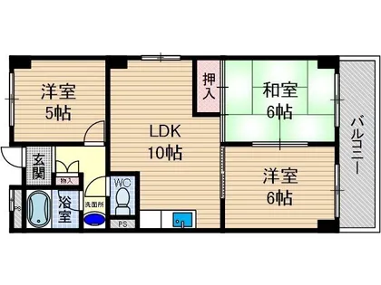 天王タウンハイツ【3階】の間取り