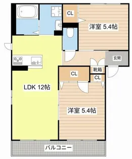 サンライズ 平田 Ⅱ【0201号室】の間取り