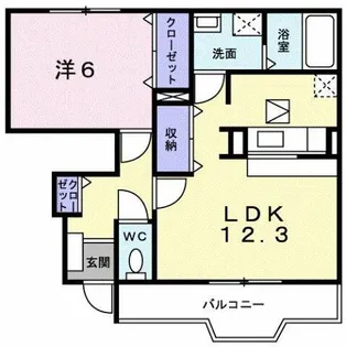 メゾンプラシード【1階】の間取り