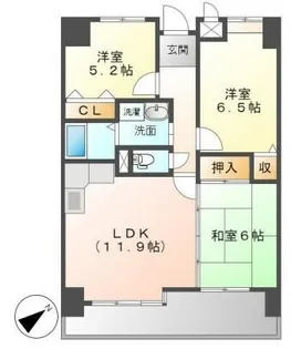 ベーセベージェ西今宿【9階】の間取り
