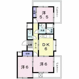 ロイヤルタウン【2F-C号室】の間取り