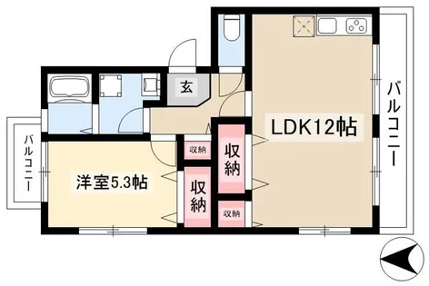 リヴェースふたせ【402号室】の間取り