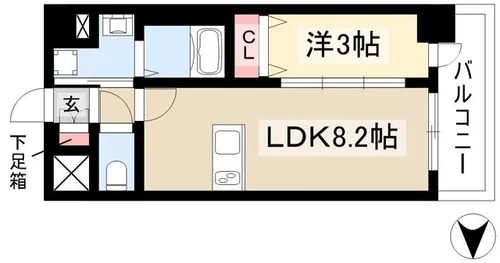 ディアレイシャス名古屋大須通【14階】の間取り