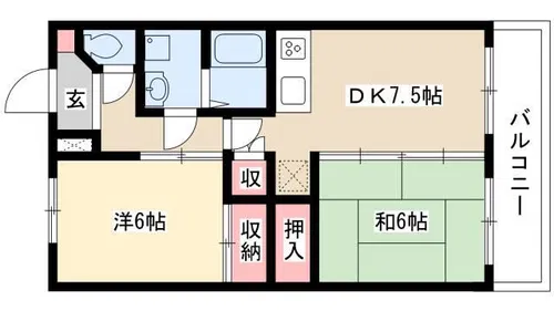 マーベラスみその【1階】の間取り