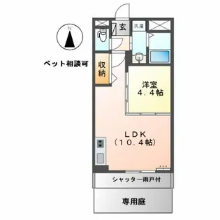 ルーエンハイム クレイン【1階】の間取り