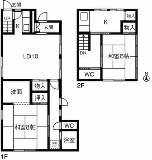 愛知県春日井市北城町4丁目【一戸建】の間取り