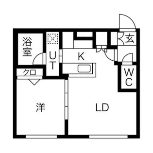 ル・シェーヌ桑園【1階】の間取り