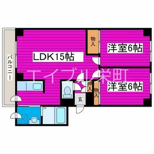 ゴールドハイツ【203号室】の間取り
