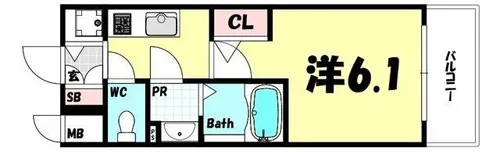 エスリード神戸大倉山ヒルズ【8階】の間取り