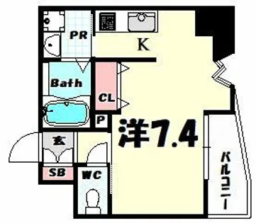エスリード中山手県庁前【3階】の間取り
