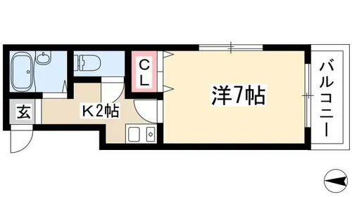 サンシャイン福成【8A号室】の間取り