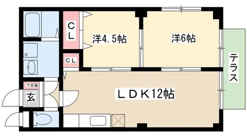 パークサイド横前【101号室】の間取り