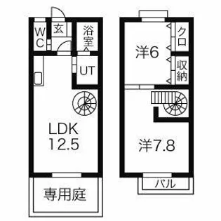 Hills Garden植田C棟【102号室】の間取り