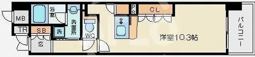 CITY SPIRE難波WEST【3階】の間取り