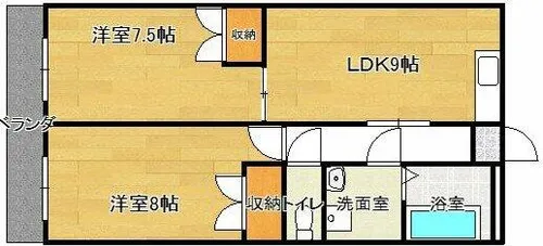グランドヒル野中【4階】の間取り