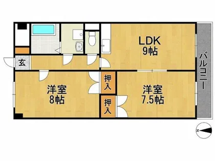グランドヒル野中【4階】の間取り