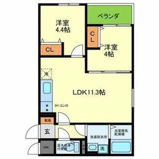 レジーナ本町【1階】の間取り