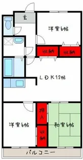 ヴィラはぎわら【3階】の間取り