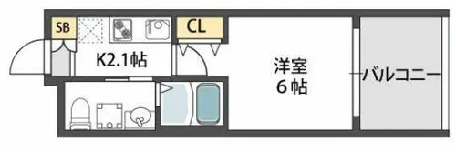 コンチネンタル東小橋【10階】の間取り