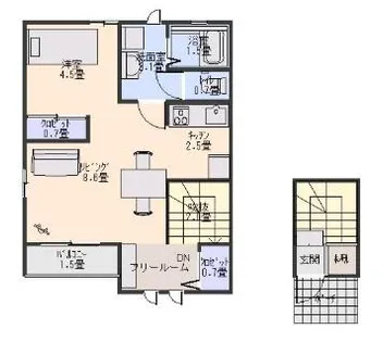 プリムローズⅢ【201号室】の間取り